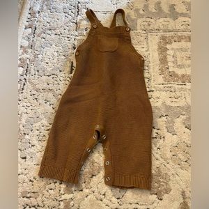 Carter’s brown knit coveralls and long sleeve onesie 9 month